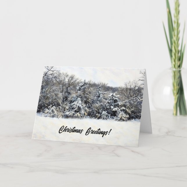 Carte de Noël des arbres à neige sauvage Météo (Devant)