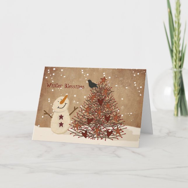 Carte de Noël des Bénédictions d'hiver (Devant)