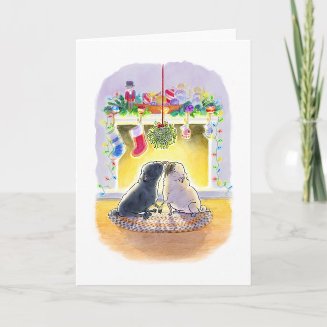 Carte de Noël des Carlins Mistletoe (Devant)