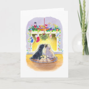 Carte de Noël des Carlins Mistletoe