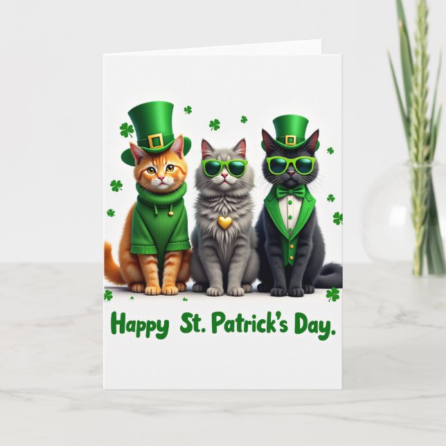 Carte de Noël des chats Shamrock (Devant)