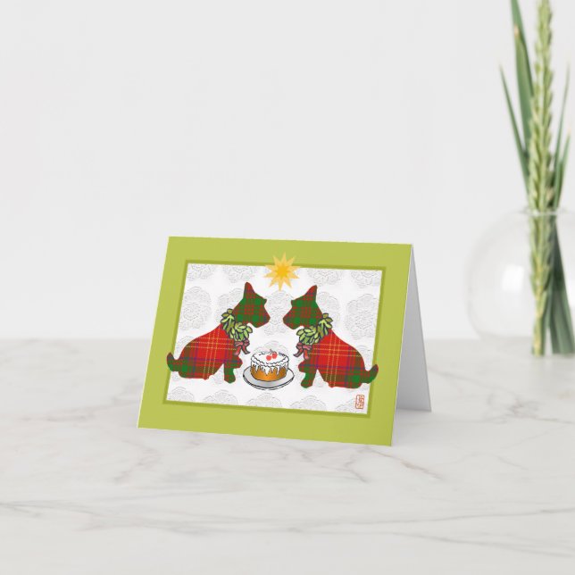Carte de Noël des chiens écossais (Devant)