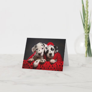 Carte de Noël des chiots dalmate