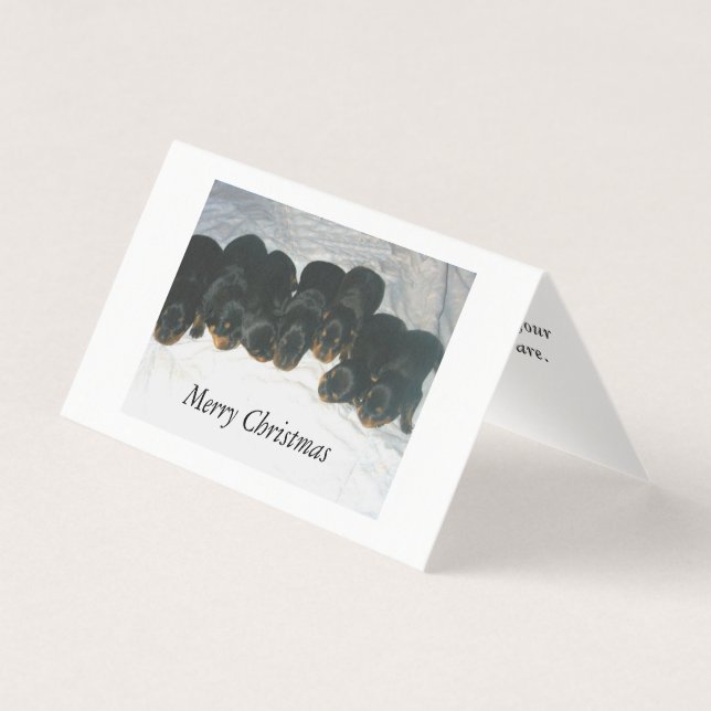 Carte de Noël des chiots Rottweiler (Front)