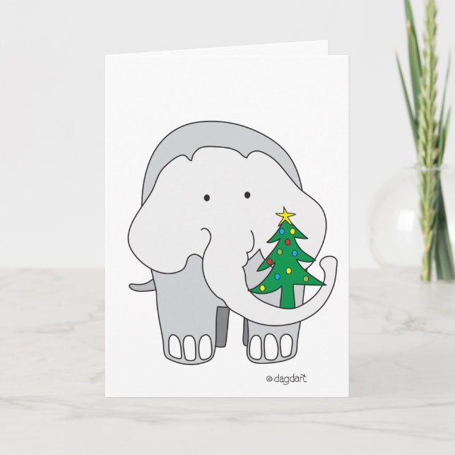 Carte de Noël des éléphants (Devant)