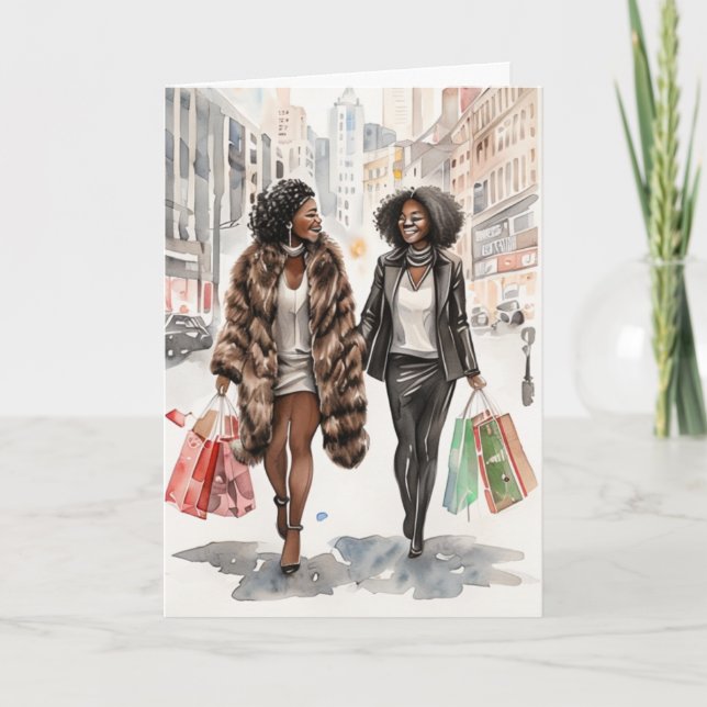 Carte de Noël des femmes noires urbaines (Devant)