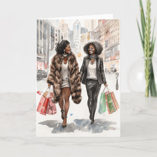 Carte de Noël des femmes noires urbaines