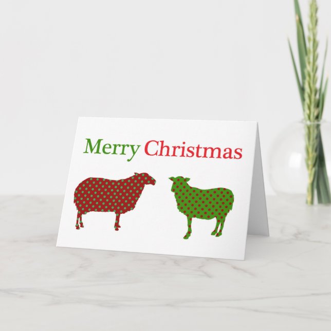 Carte de Noël des moutons de campagne (Devant)