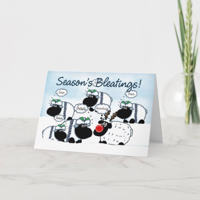 Carte de Noël des moutons - Meilleures salutations (Devant)