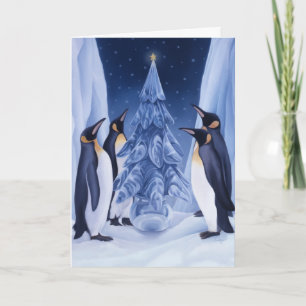 Carte de Noël des pingouins