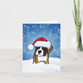 Carte de Noël d'hiver Boxer