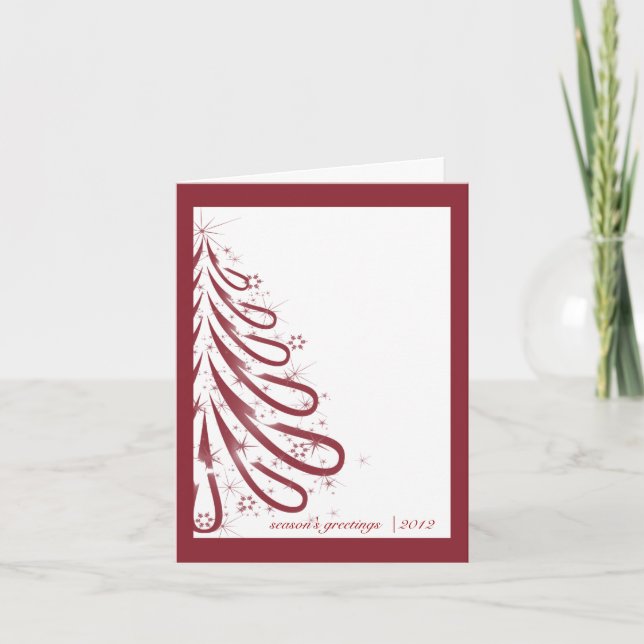 Carte de Noël d'hiver rouge et blanc (Devant)