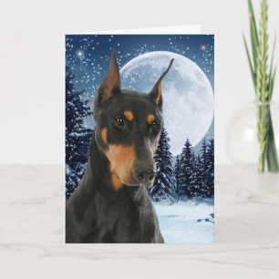 Carte de Noël Doberman