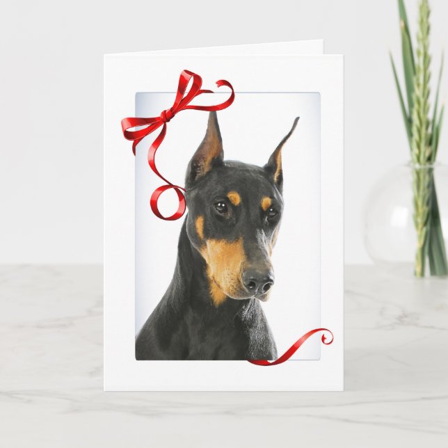 Carte de Noël Doberman (Devant)