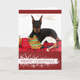 Carte de Noël Doberman Pinscher