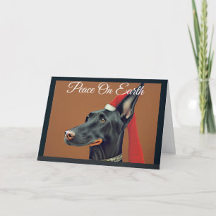 Carte de Noël Doberman Pinscher