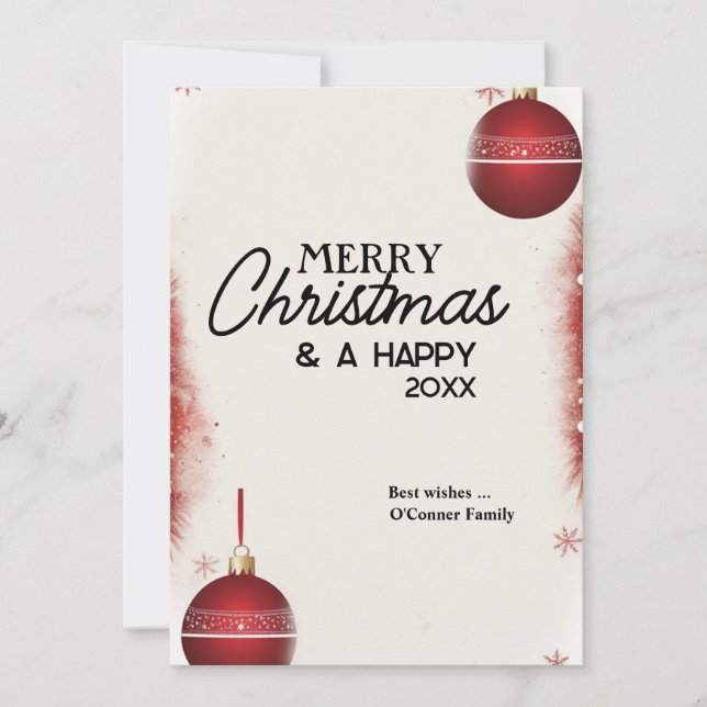 Carte de Noël d'ornement - Salutation de vacances  (Devant)
