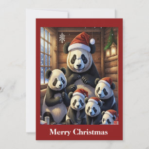 Carte de Noël d'ours panda