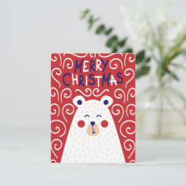 Carte de Noël d'ours polaire