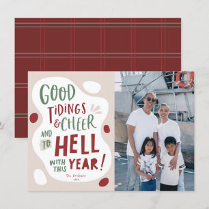 Carte de Noël drôle, À l'enfer avec cette année ph