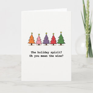 Carte de Noël drôle au vin Citation d'esprit de fê