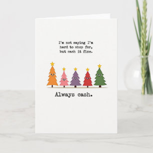 Carte de Noël drôle Cadeau en espèces Citation Arb