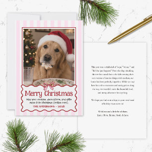 Carte de Noël drôle Chien Mignon Rouge Humour Anim