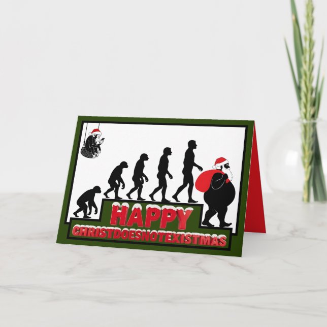 Carte de Noël drôle d'athée (Devant)