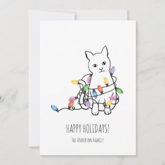 Carte de Noël drôle de chat