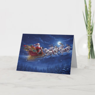 Carte de Noël drôle de chien Samoyède