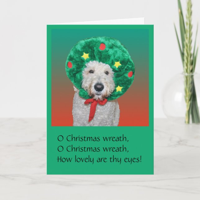 Carte de Noël drôle de Goldendoodle (Devant)