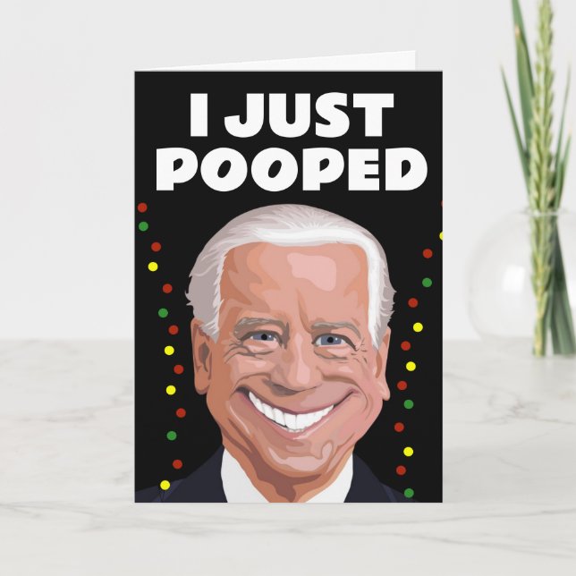 CARTE DE NOËL DRÔLE DE JOE BIDEN CACA (Devant)