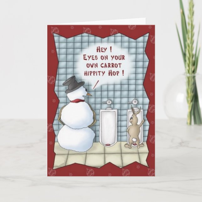 Carte de Noël drôle de lapin de Pâques de bonhomme (Devant)