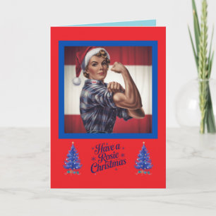 Carte de Noël drôle de Rosie la Riveteuse