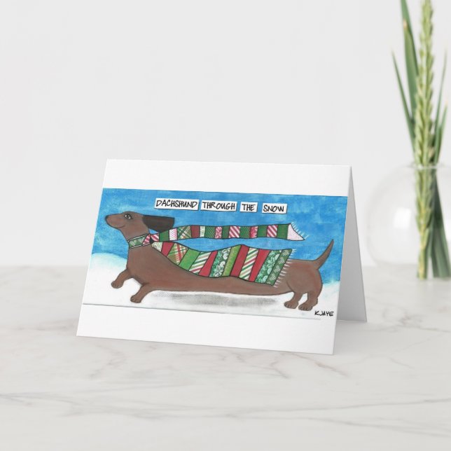 Carte de Noël drôle de teckel pour des amoureux de (Devant)