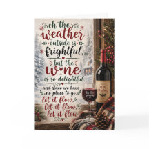 Carte de Noël drôle de vin Laissez-le couler