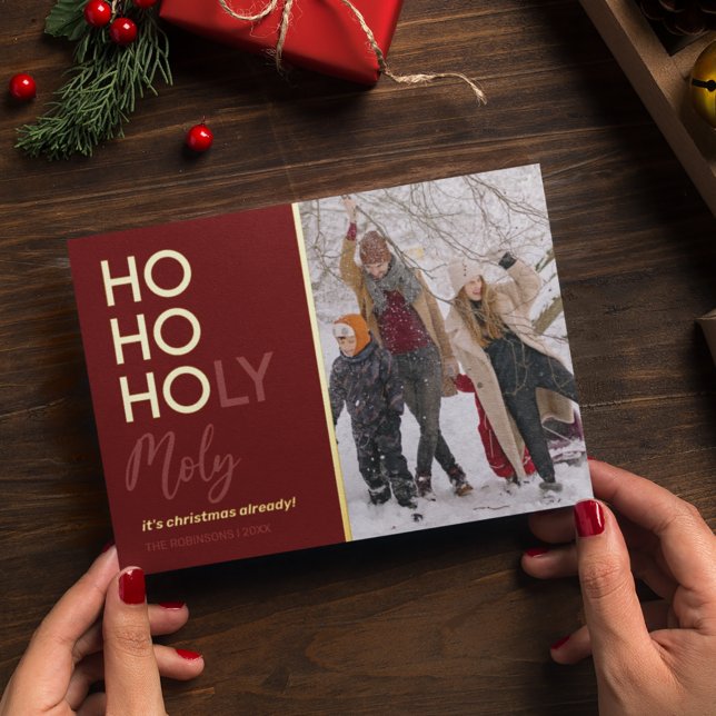 Carte de Noël drôle Ho Ho Ho en feuille métallique (Créateur téléchargé)