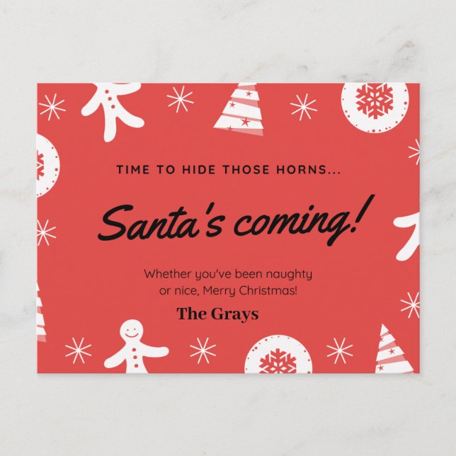 Carte de Noël drôle humoristique (Devant)