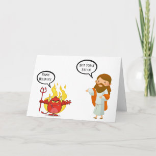 Carte de Noël drôle Pas aujourd'hui Satan