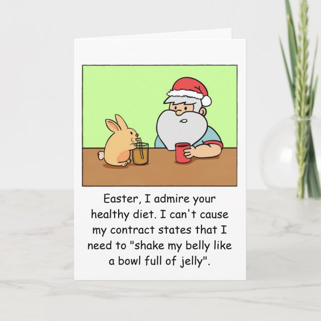 Carte de Noël drôle : Père Noël se plaint au sujet (Devant)