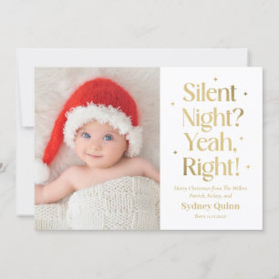 Carte de Noël drôle pour nouveau bébé de nuit sile