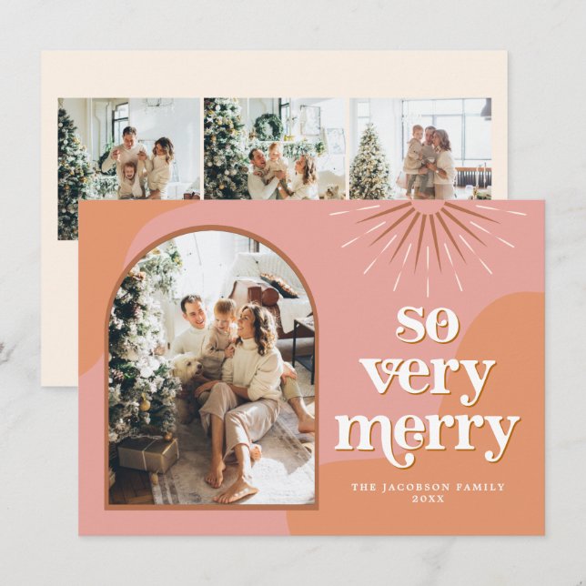 Carte de Noël du Boho de la photo rétrospective TR (Devant / Derrière)