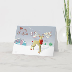 Carte de Noël du Cerf de Fête avec message