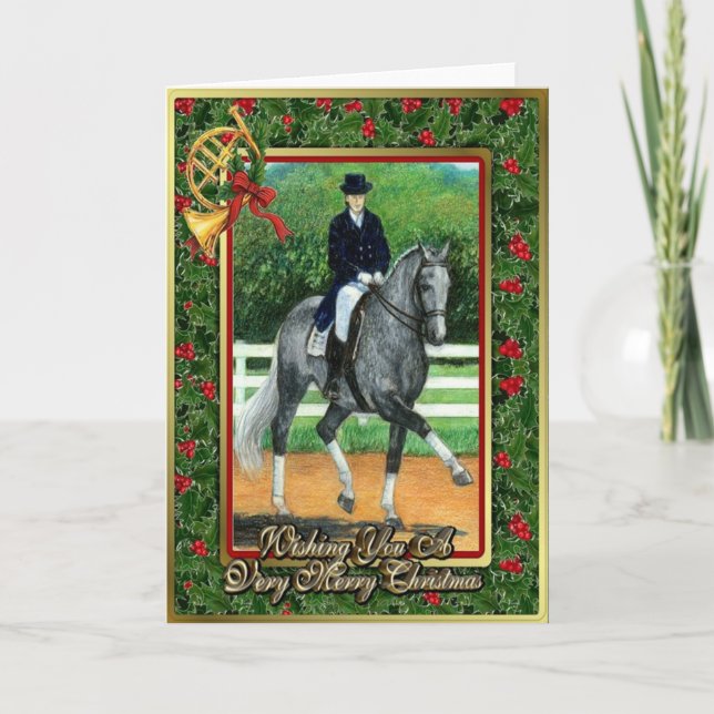 Carte de Noël du Cheval Belge Warmblood Dressage (Devant)