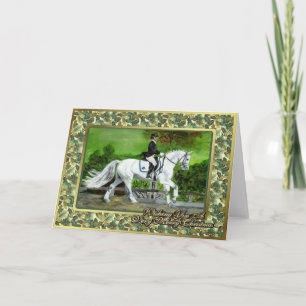 Carte de Noël du cheval néerlandais Warmblood Dres