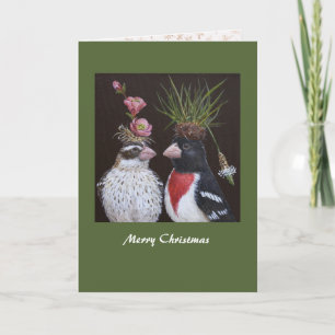 Carte de Noël du couple Grosbeak
