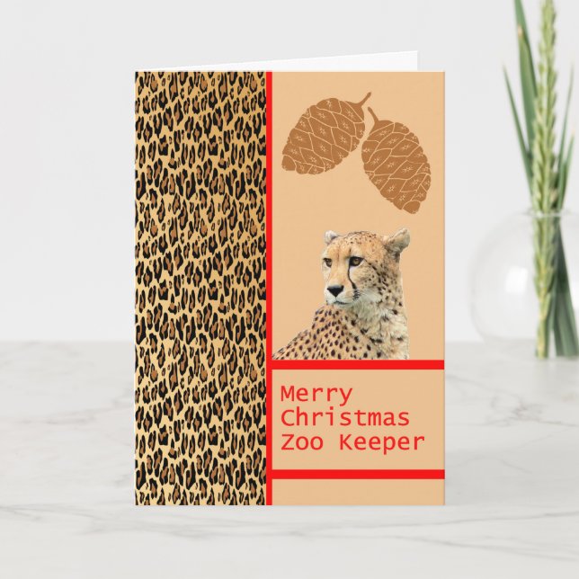 Carte de Noël du gardien du zoo de Cheetah (Devant)