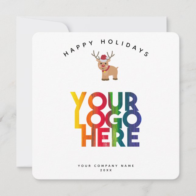 Carte de Noël du Logo d'affaires de Holiday Cute R (Devant)