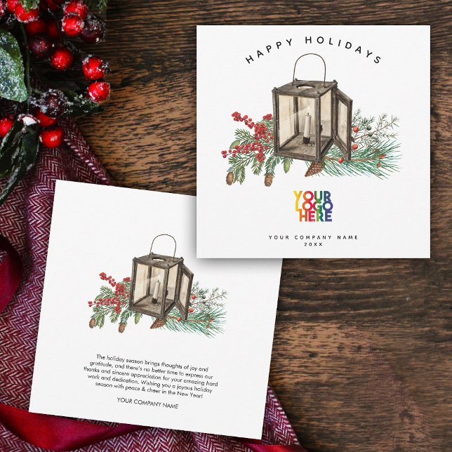 Carte de Noël du logo d'entreprise rustique (Rustic Corporate Business Logo Christmas Card)