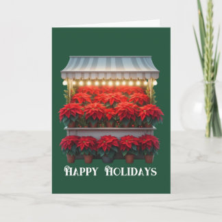 Carte de Noël du Marché des Fleurs de Poinsettia